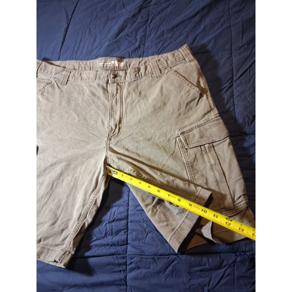 Carhartt Relaxed Fit Canvas Work Shorts Mens Size 42‎ Khaki Utility Cargo Rugged